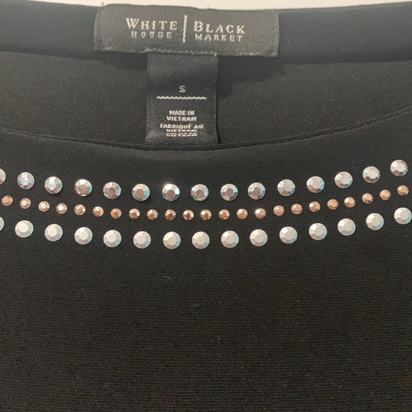 White House Black Market Studded Beaded Dress. Small. 3/4 Sleeve. Work Holiday - Picture 2 of 3